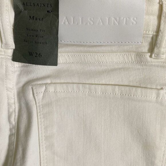 New w tag All Saints Mast fray white jeans/pants Sz 26 - Picture 6 of 10